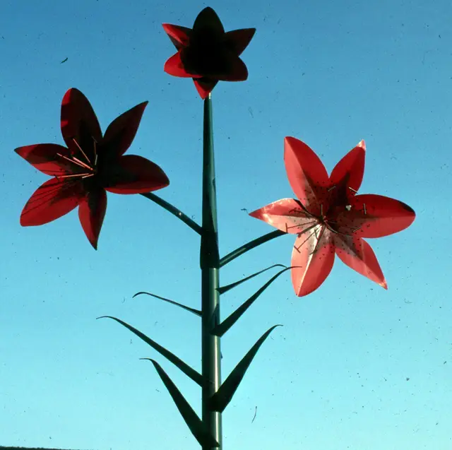 The giant metal lily sculpture